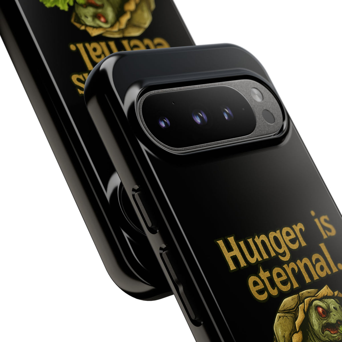 Phone Case — 'Hunger Is Eternal, Your Fingers Are Optional' Turtle Snack Graphic