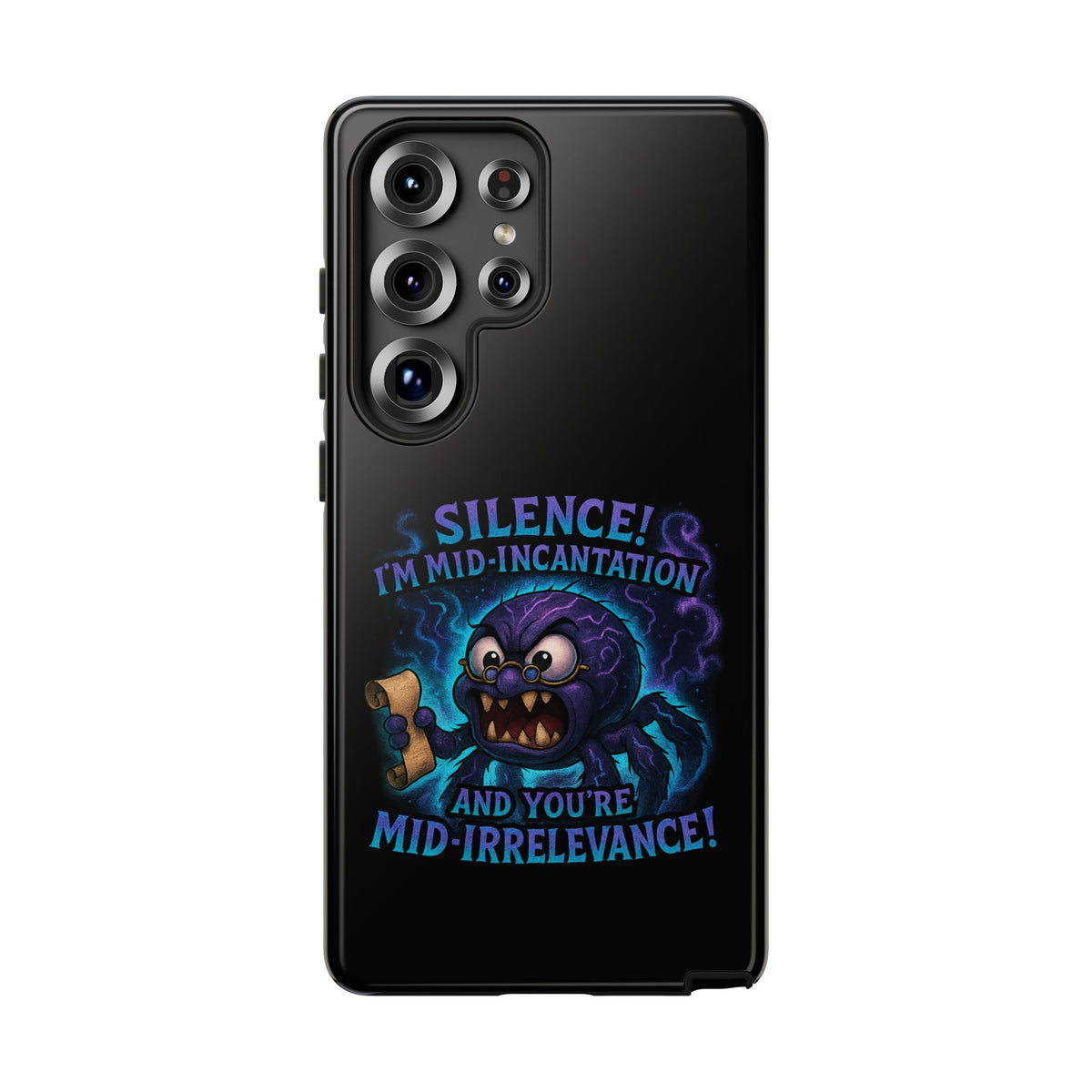 Phone Case — "Silence! I'm Mid-Incantation" Cute Angry Spider Magic Design