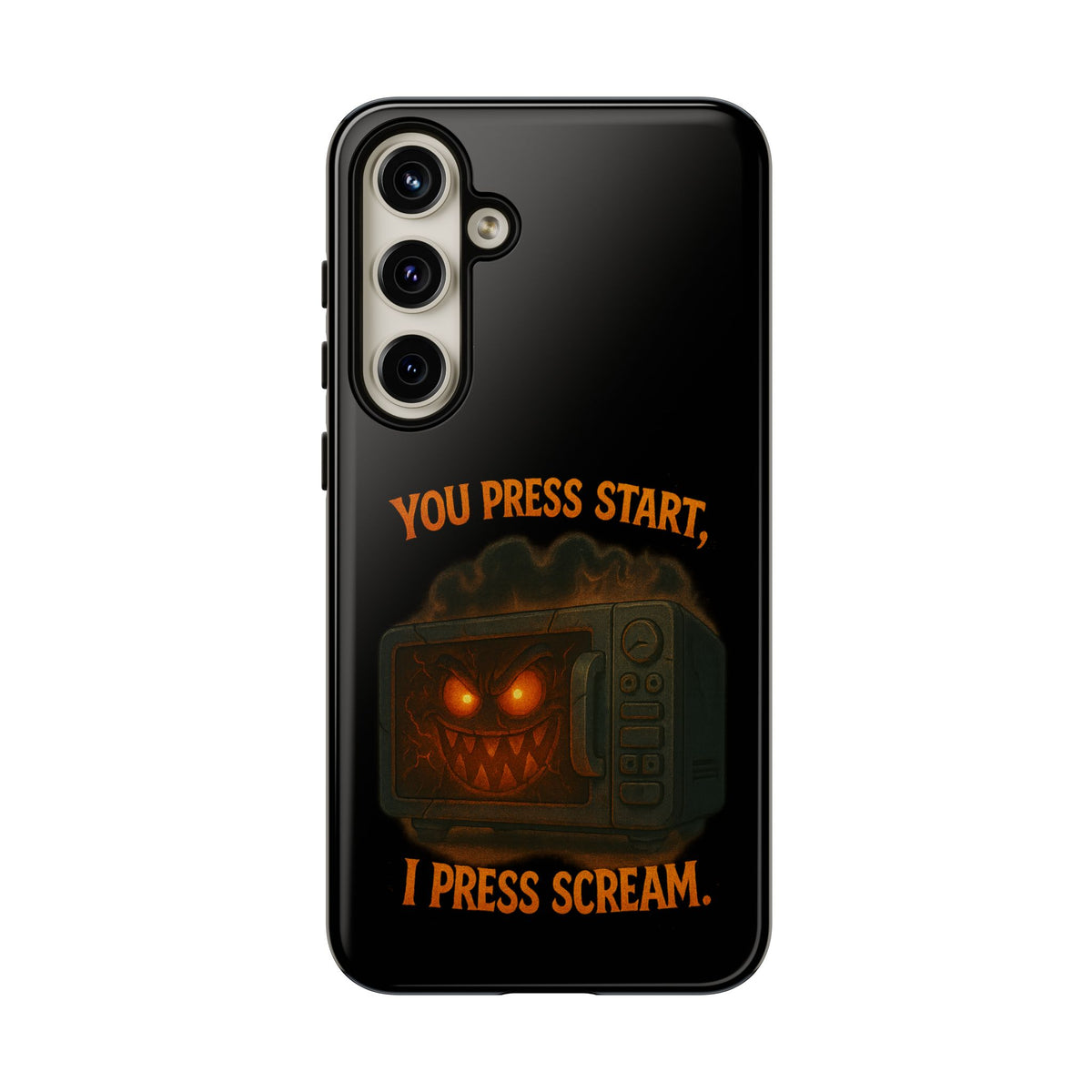 Phone Case — "You Press Start, I Press Scream" Spooky Retro Game Controller Design