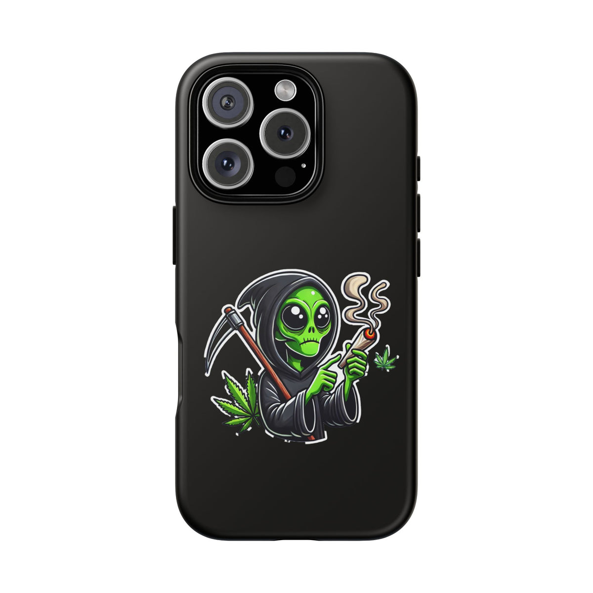 Reaper Alien Phone Case – Cute Grim Reaper Smoking Weed iPhone Case