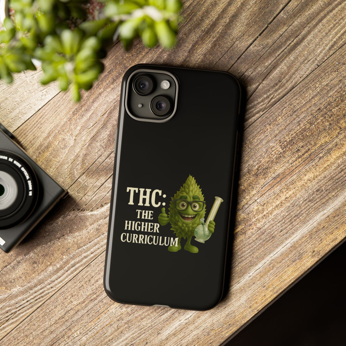 THC The Higher Curriculum Phone Case – Funny Cannabis Nug Cartoon iPhone Case