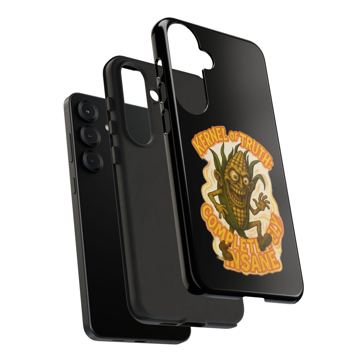 Corny Horror Phone Case - “Kernel of Truth, Completely Insane” Retro Corn Monster