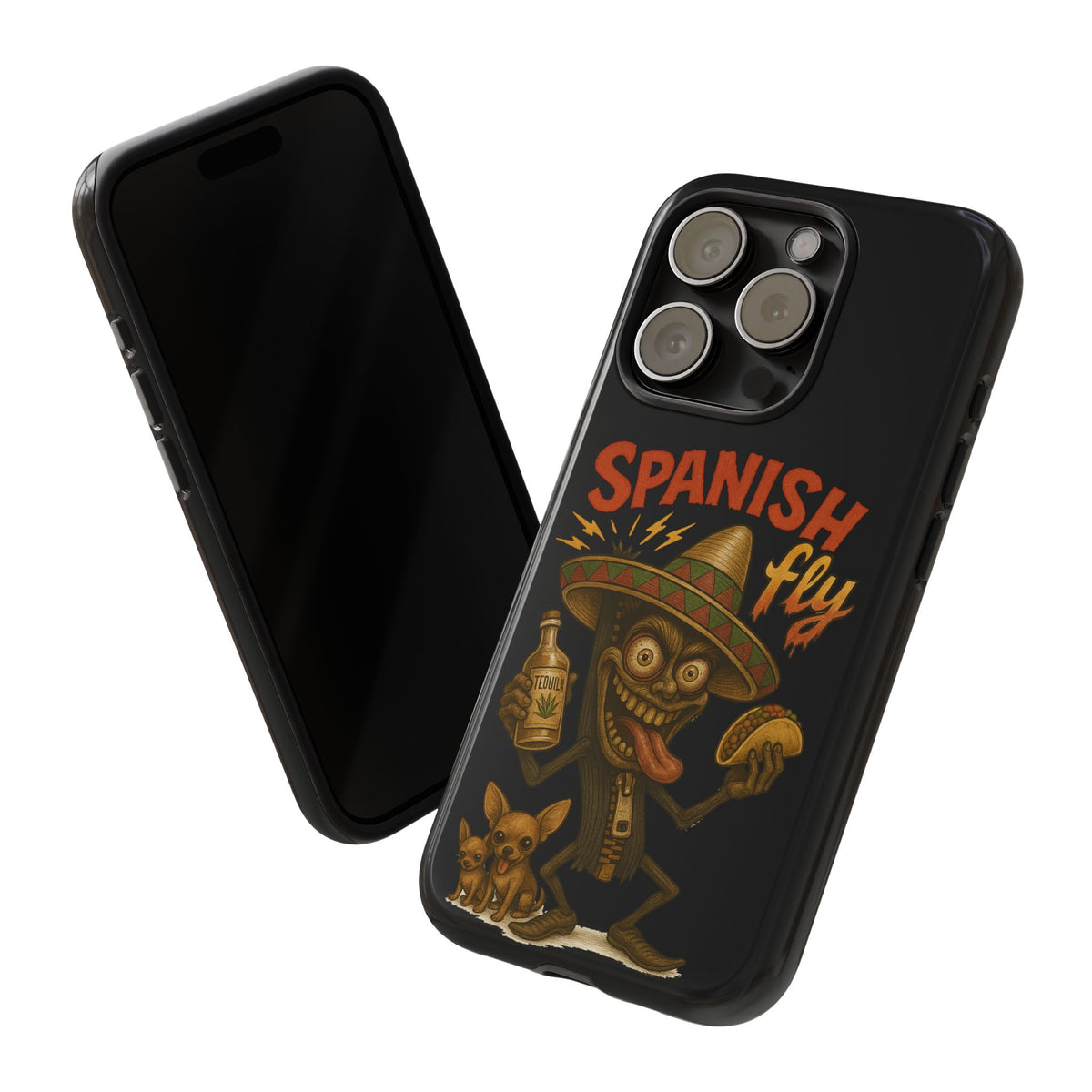 Spanish Fly Tough Phone Case — Retro Skull Sombrero Design