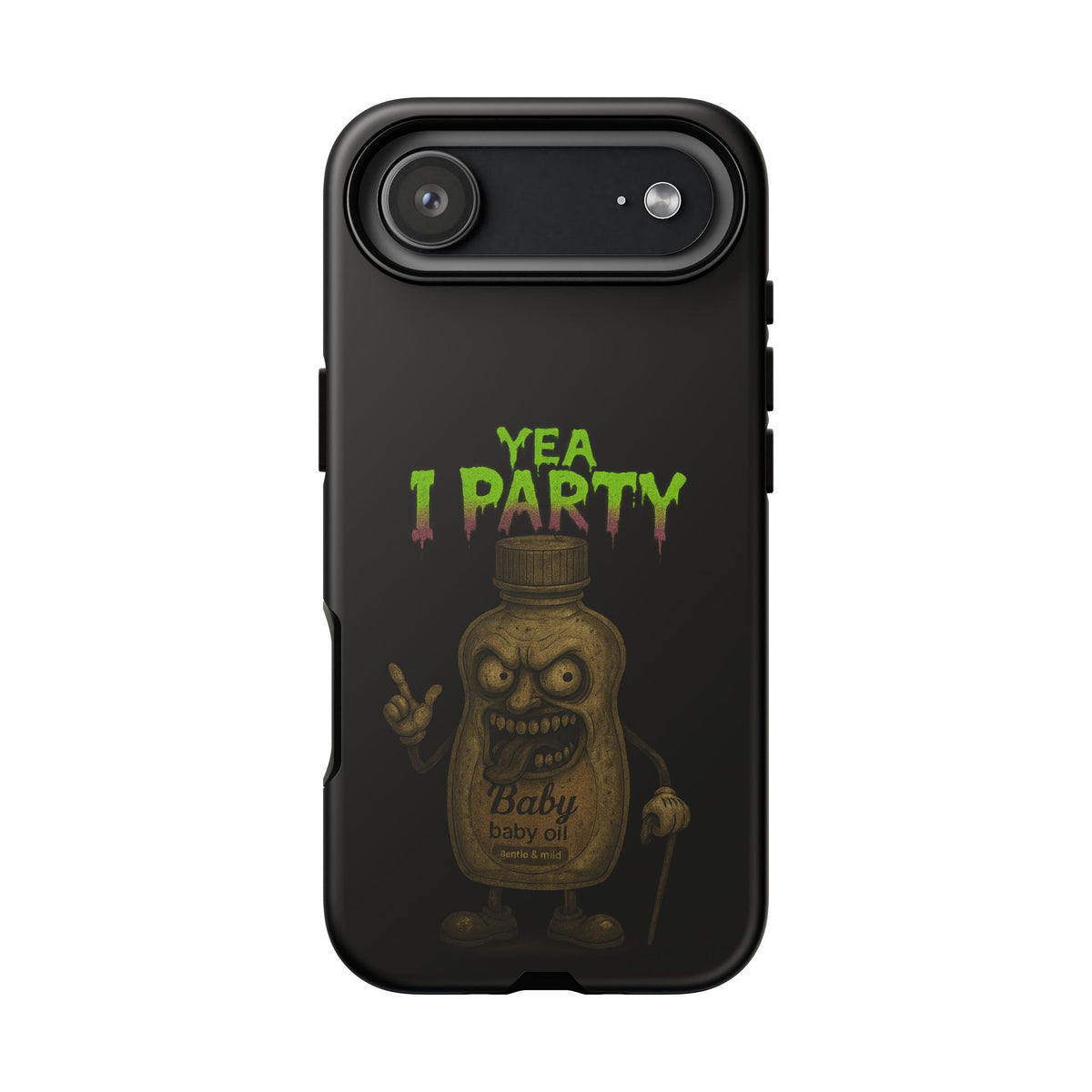 Phone Case — 'Yea I Party' Creepy Baby Bottle Graphic