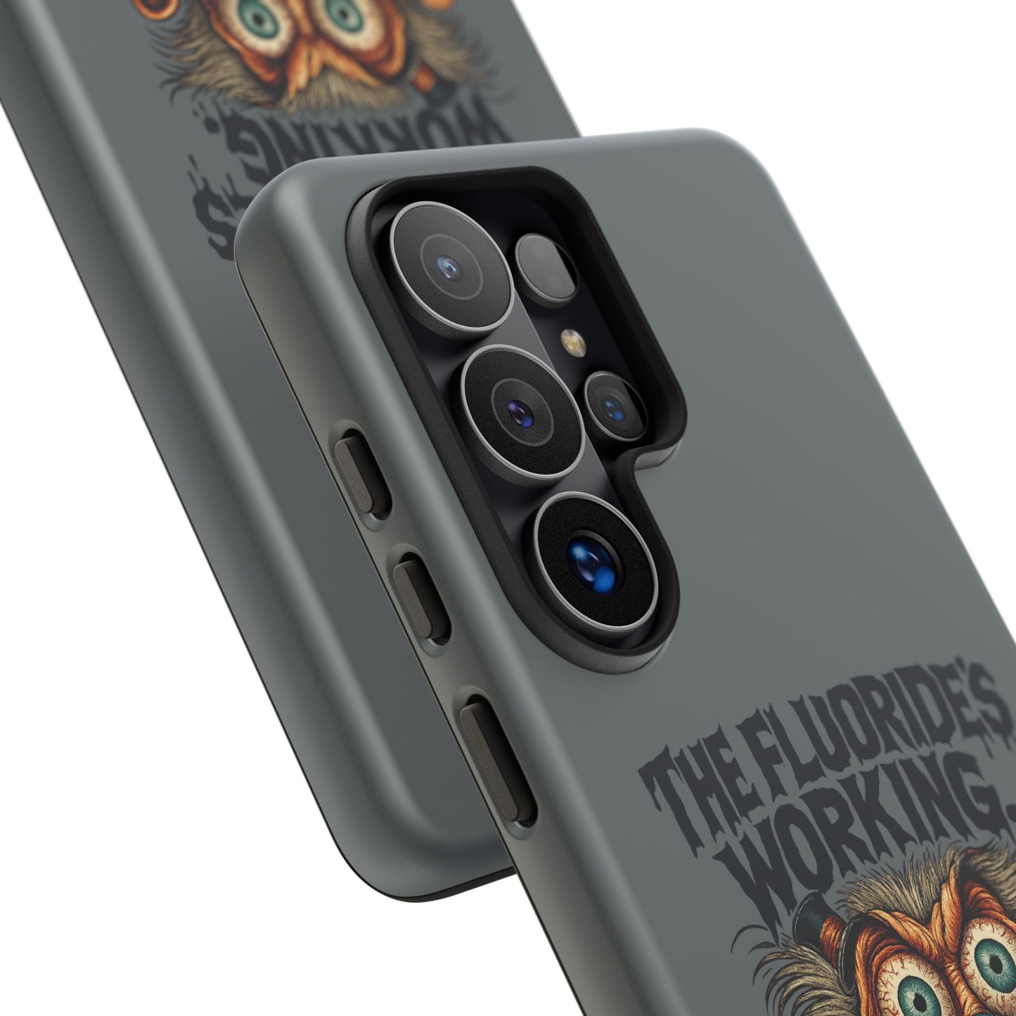 Phone Case — Retro Horror Graphic “The Fluoride’s Working” Shock Art