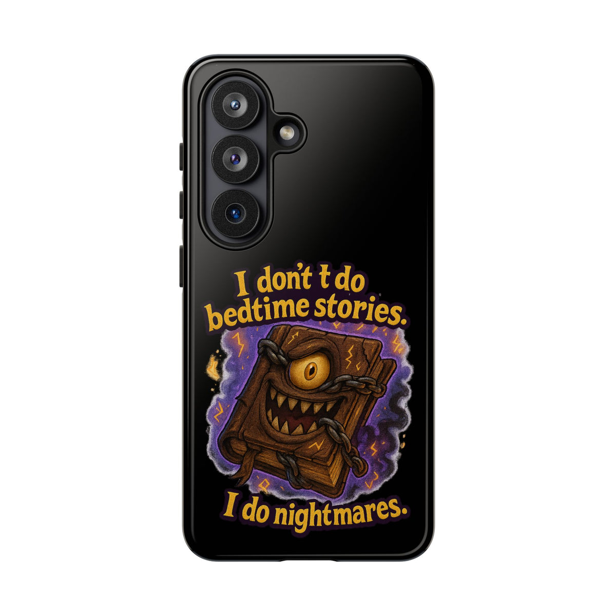 Phone Case — "I Don't Do Bedtime Stories, I Do Nightmares" Horror Book Design