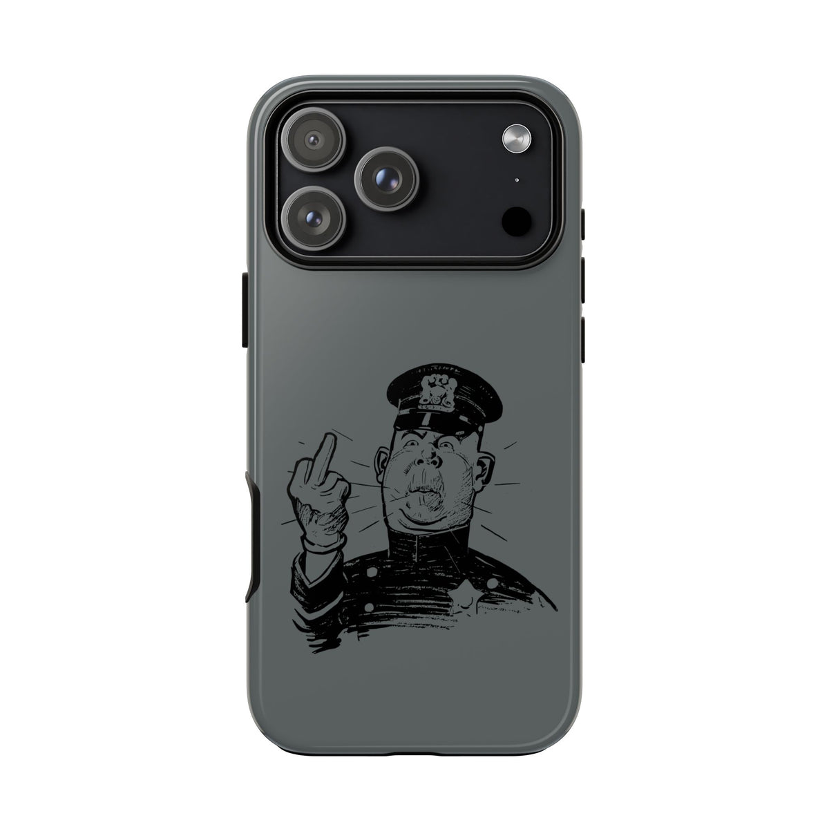 Vintage Cop Middle Finger Phone Case — Edgy Retro iPhone Protective Cover