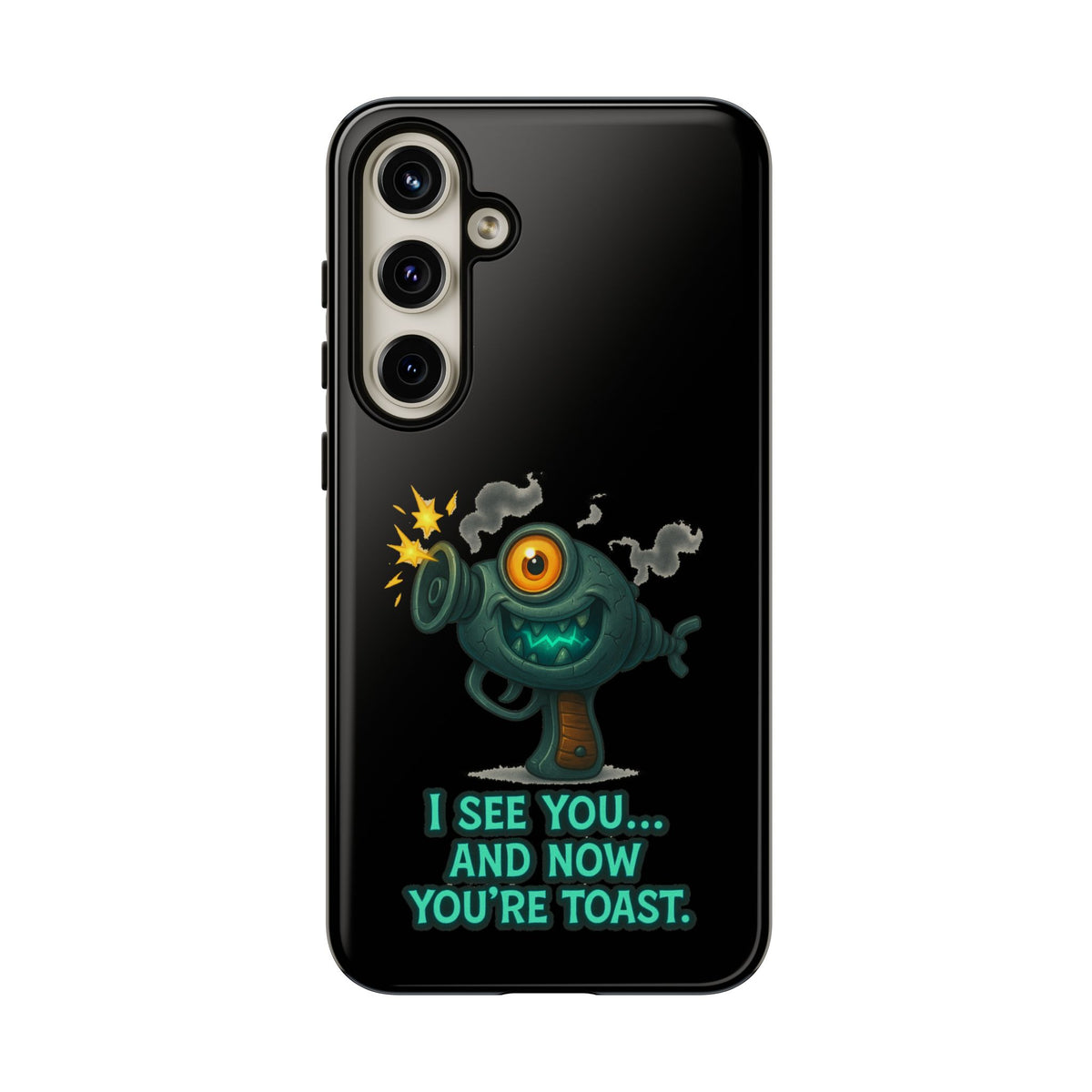 Phone Case — Cute Zombie Blaster Design with "I See You... And Now You're Toast"