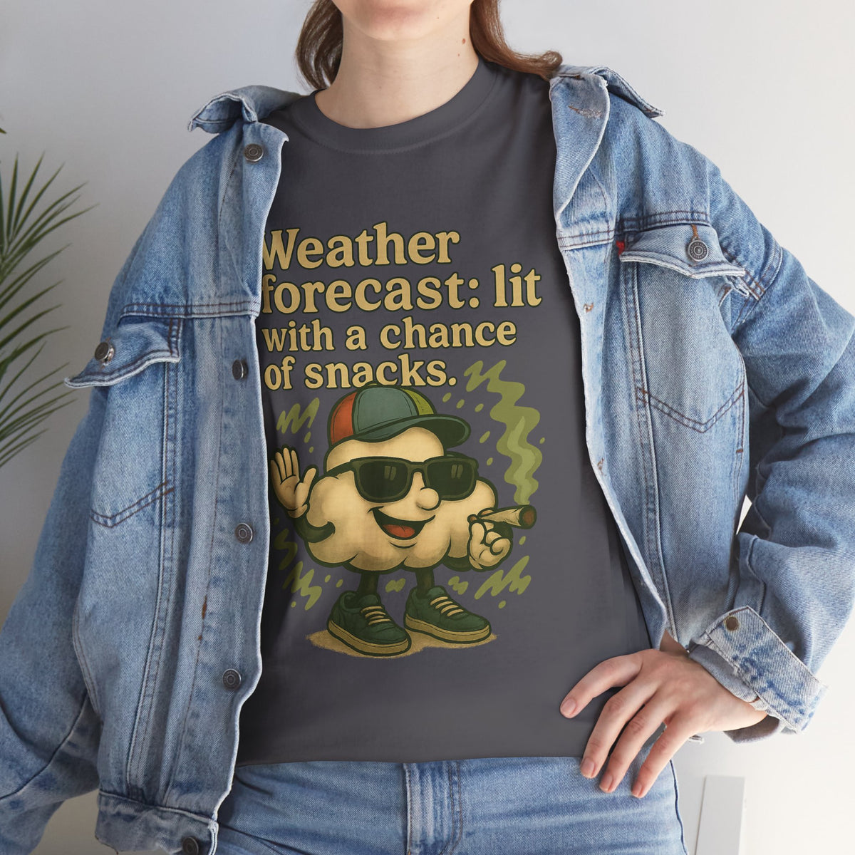Weather Forecast: Lit With a Chance of Snacks – Chill Cloud T-Shirt