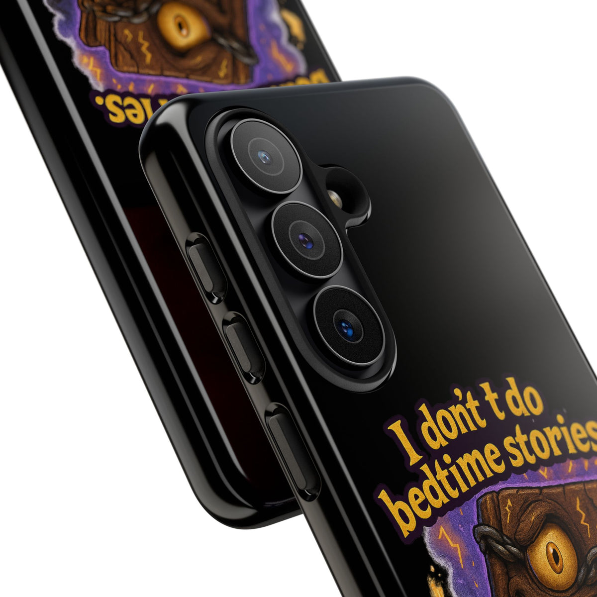 Phone Case — "I Don't Do Bedtime Stories, I Do Nightmares" Horror Book Design