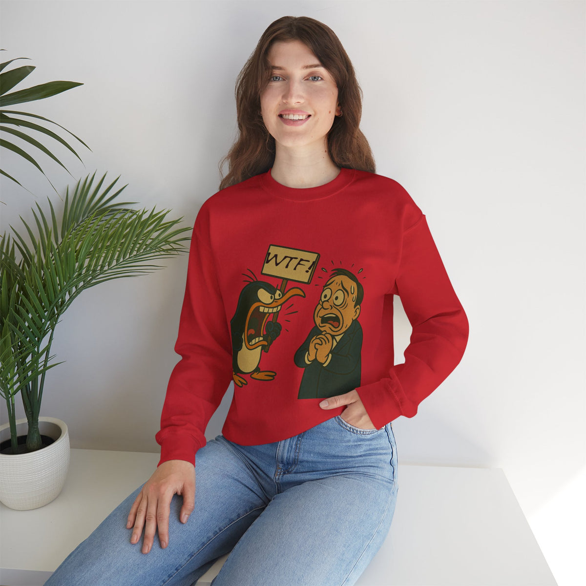 WTF Angry Penguin Crewneck Sweatshirt