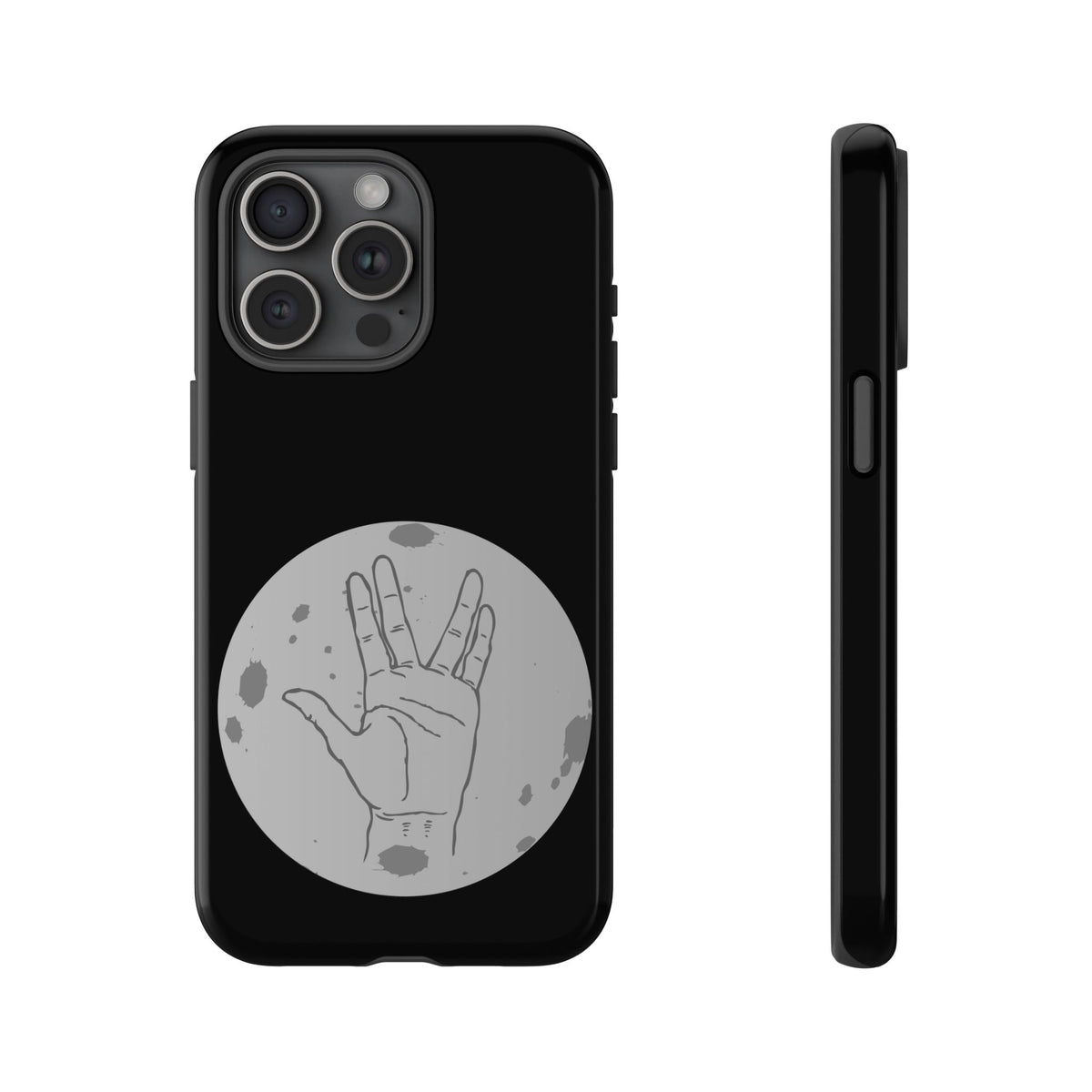 Spock Live Long Phone Case — Vulcan Salute Moon Graphic