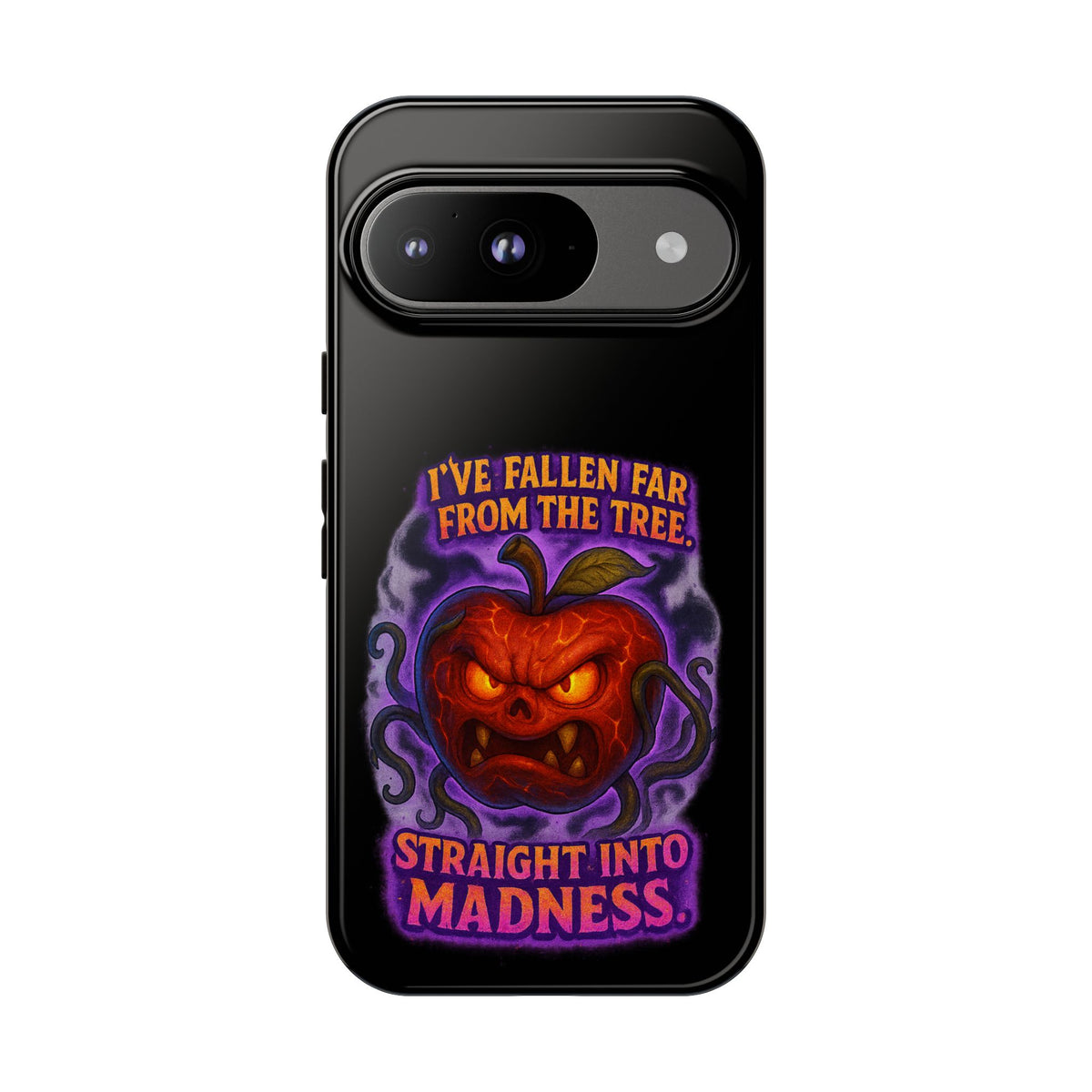 Phone Case — 'I've Fallen Far From the Tree, Straight Into Madness' Pumpkin Horror Design