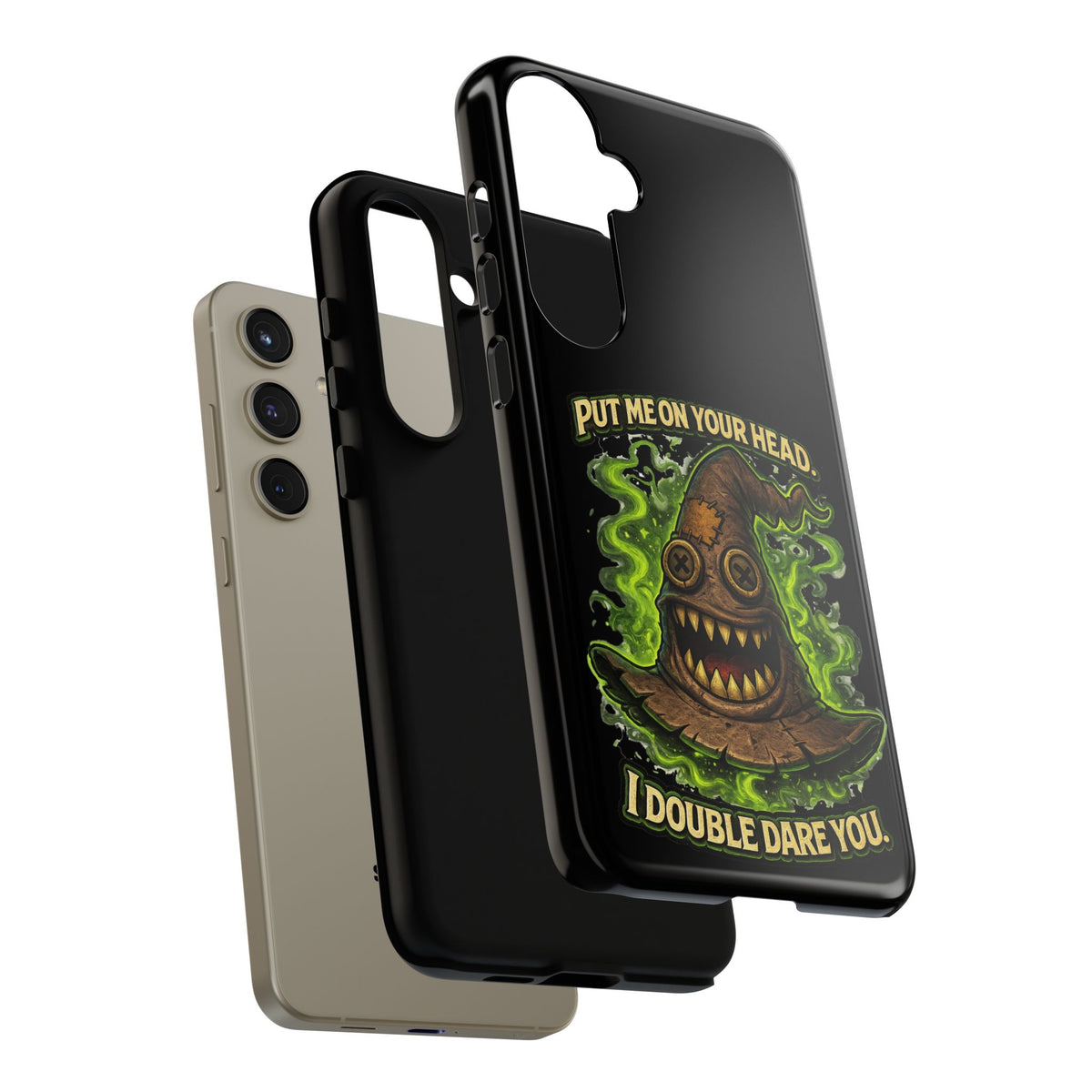 Phone Case — “Put Me On Your Head, I Double Dare You” Scary Witch Hat Design