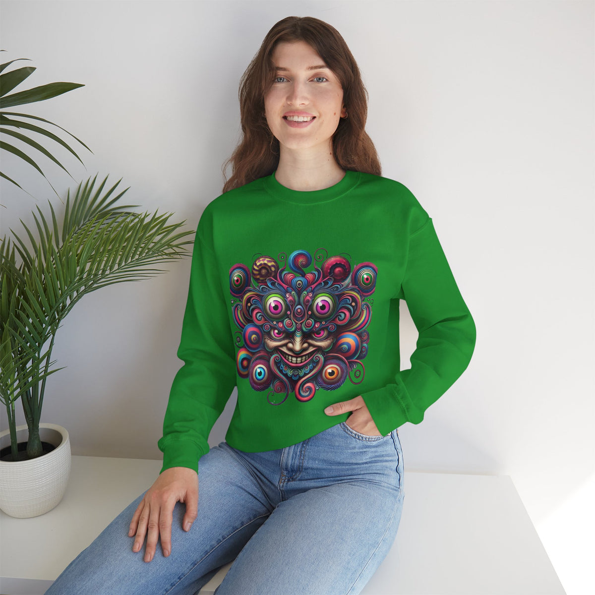 Psychedelic Eye Swarm Crewneck Sweatshirt
