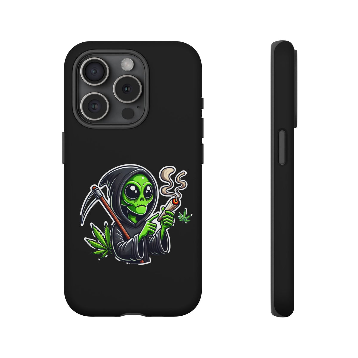 Reaper Alien Phone Case – Cute Grim Reaper Smoking Weed iPhone Case