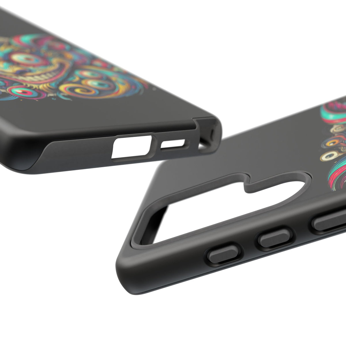 Psychedelic Mischief Phone Case — Colorful Grinning Monster Design