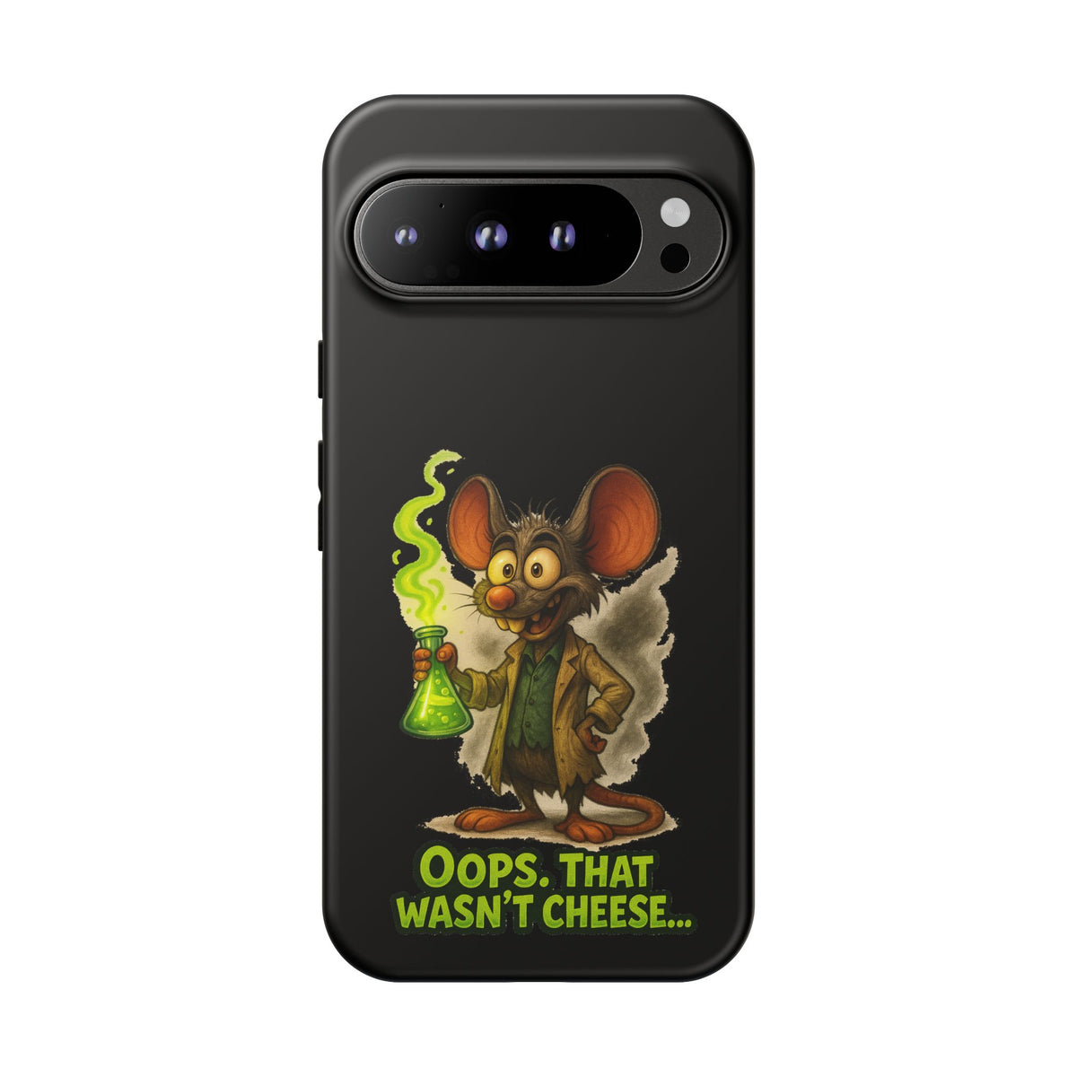Phone Case — Funny Cartoon Rat "Oops That Wasn't Cheese" Protective Cover