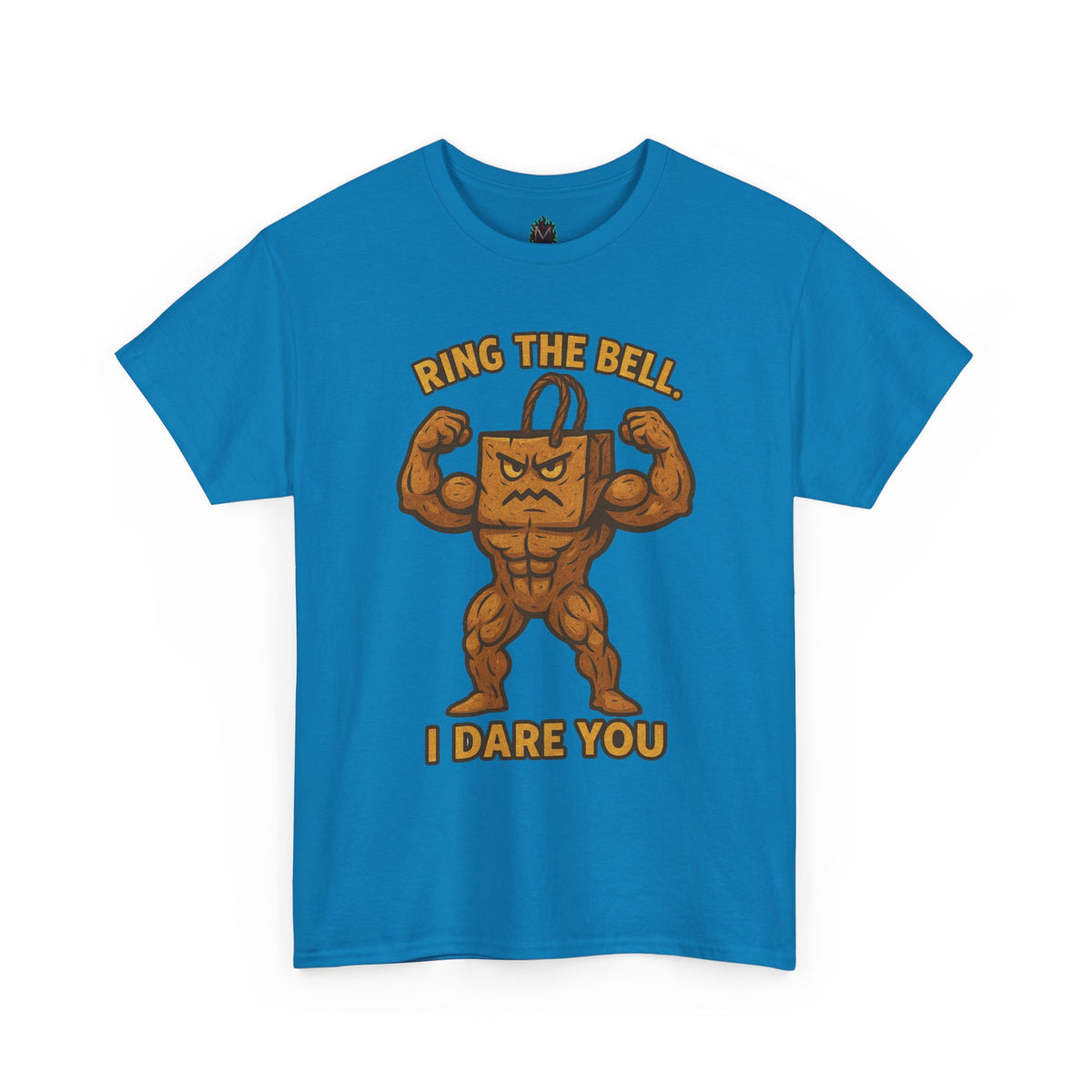 Kettlebell Mascot Tee — "Ring the Bell, I Dare You" Gym T-Shirt
