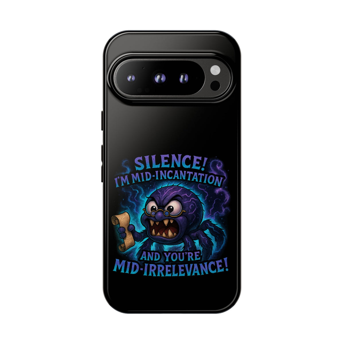 Phone Case — "Silence! I'm Mid-Incantation" Cute Angry Spider Magic Design