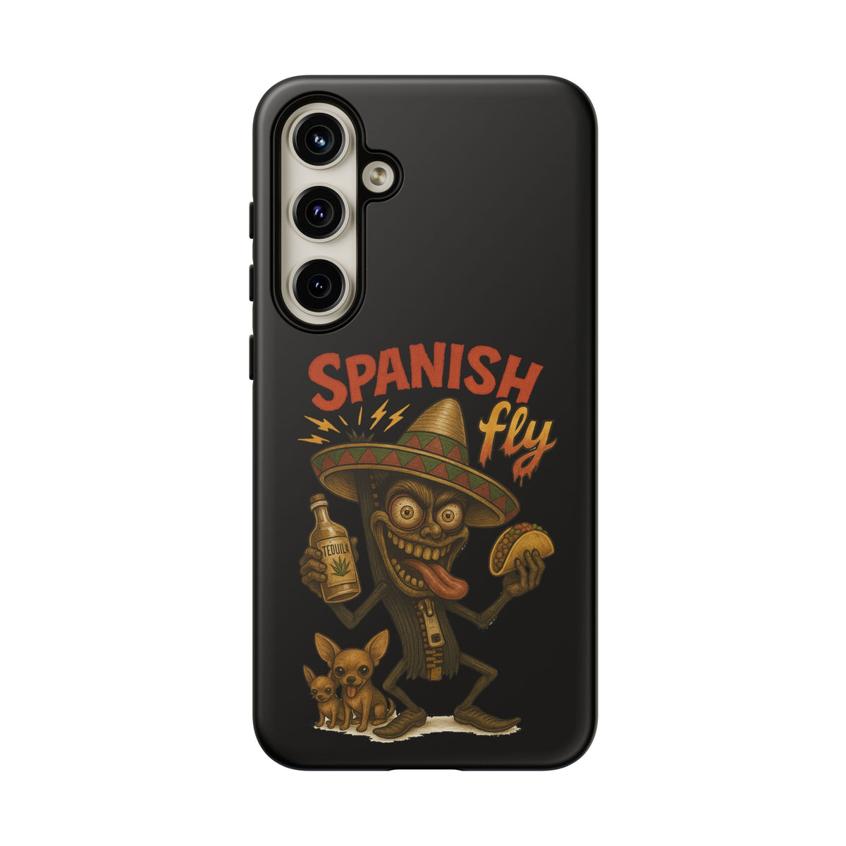 Spanish Fly Tough Phone Case — Retro Skull Sombrero Design