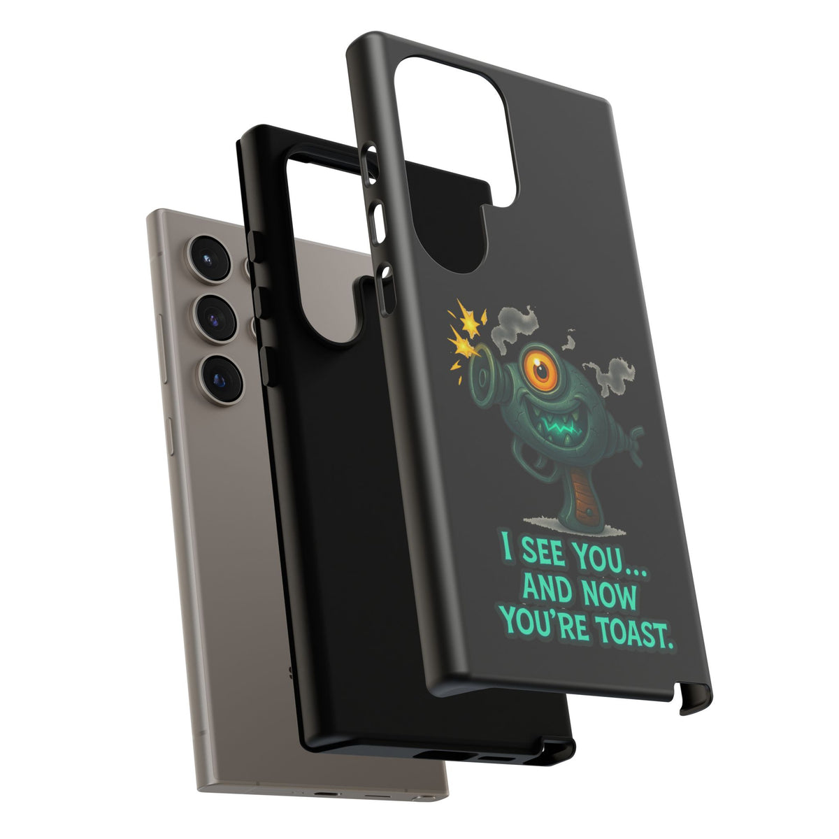 Phone Case — Cute Zombie Blaster Design with "I See You... And Now You're Toast"