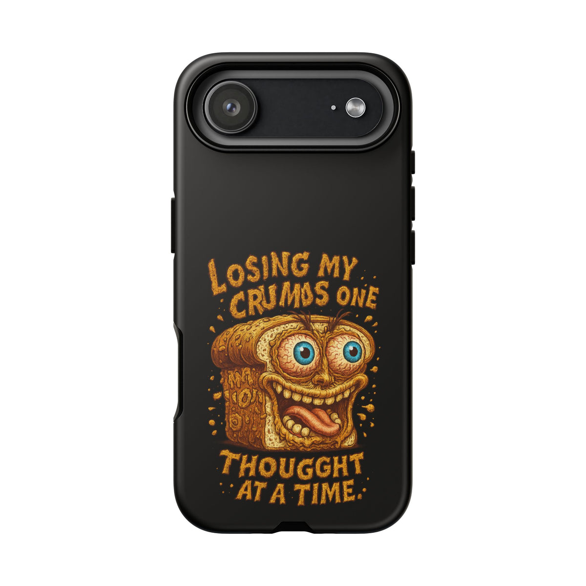 Phone Case — "Losing My Crumbs One Thought at a Time" Funny Retro Bread Illustration