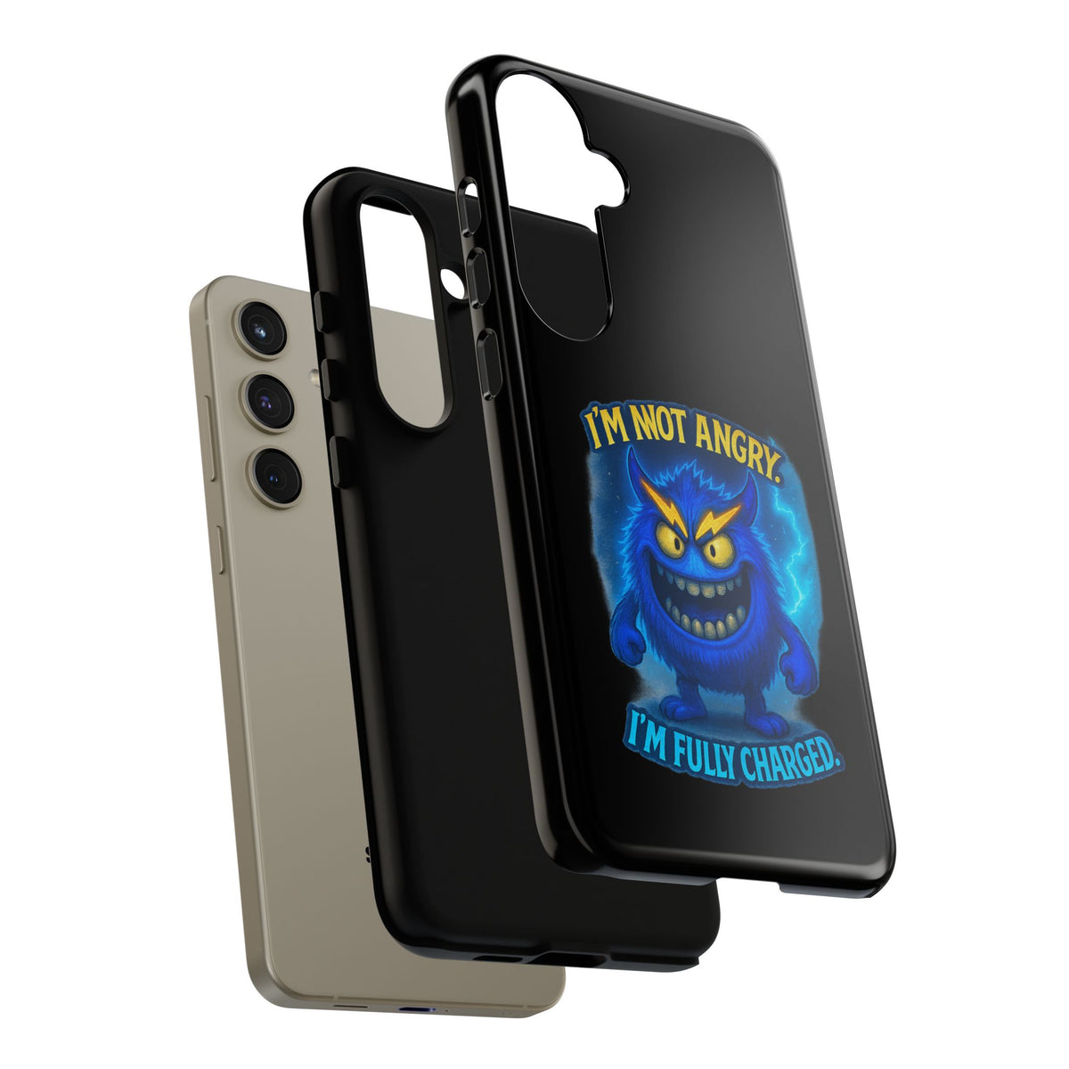 Phone Case - "I'm Not Angry, I'm Fully Charged" Electric Monster Protective Cover