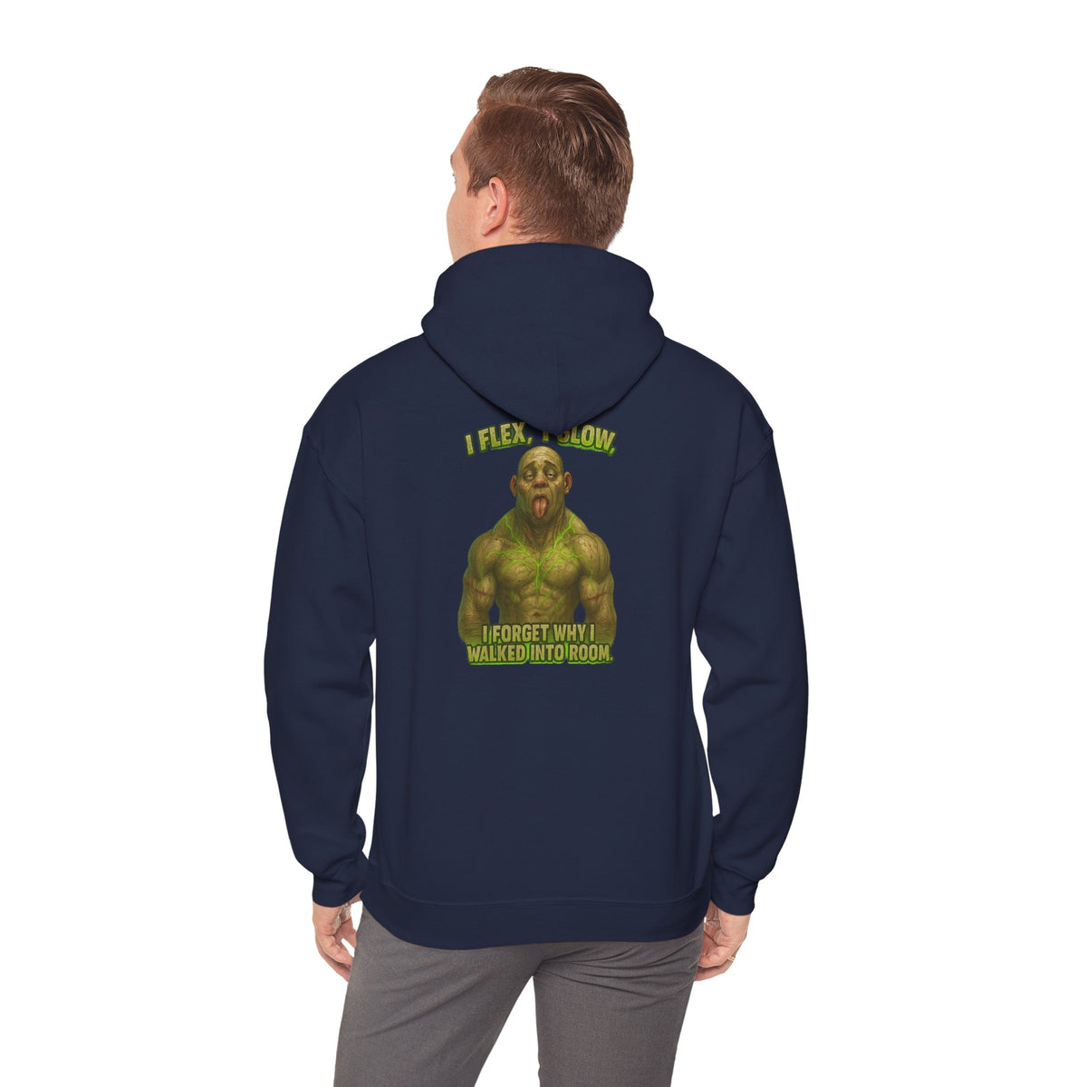 Hulk Gym Hoodie — I Flex Funny Muscle Meme Hoodie