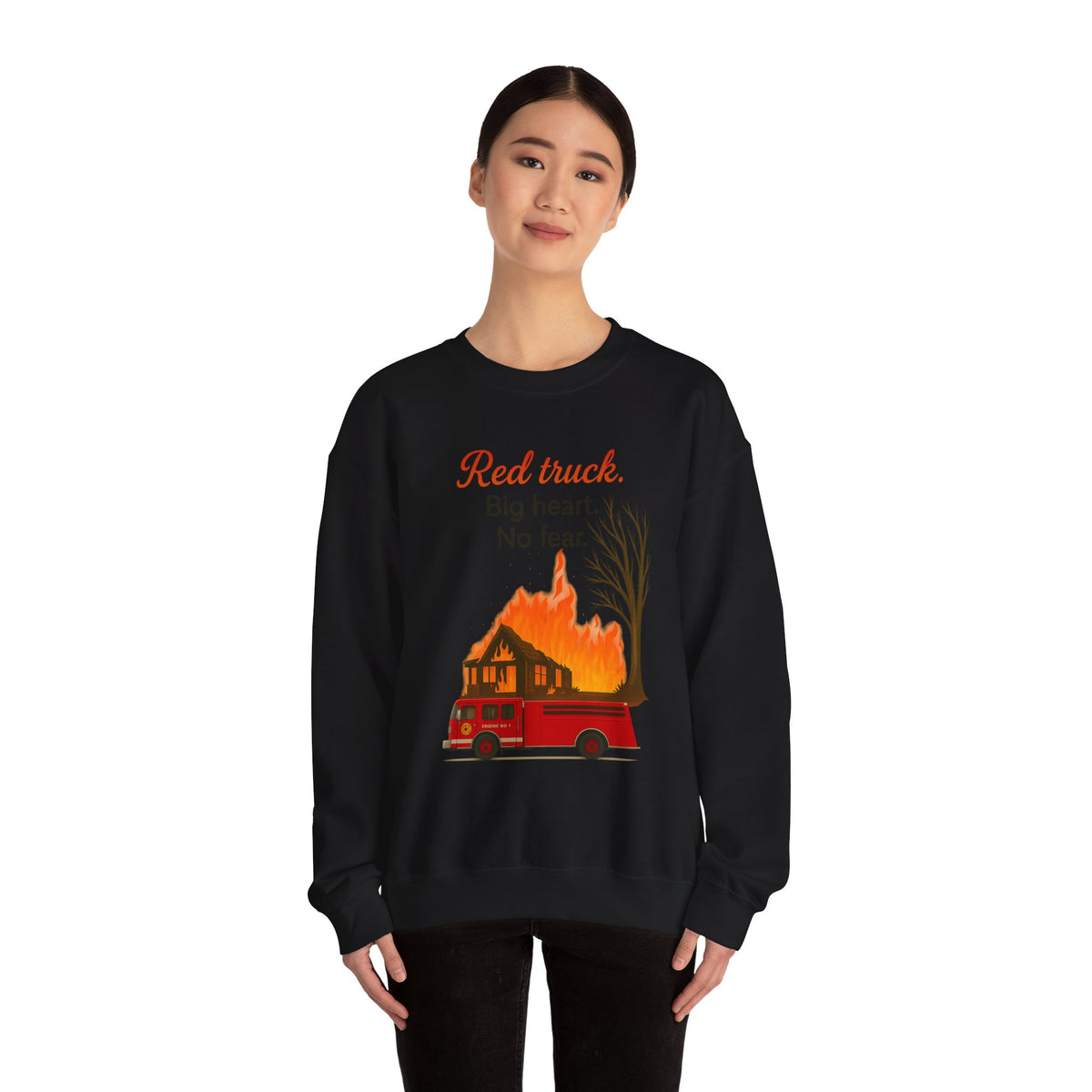 Red Truck Big Heart No Fear Crewneck Sweatshirt