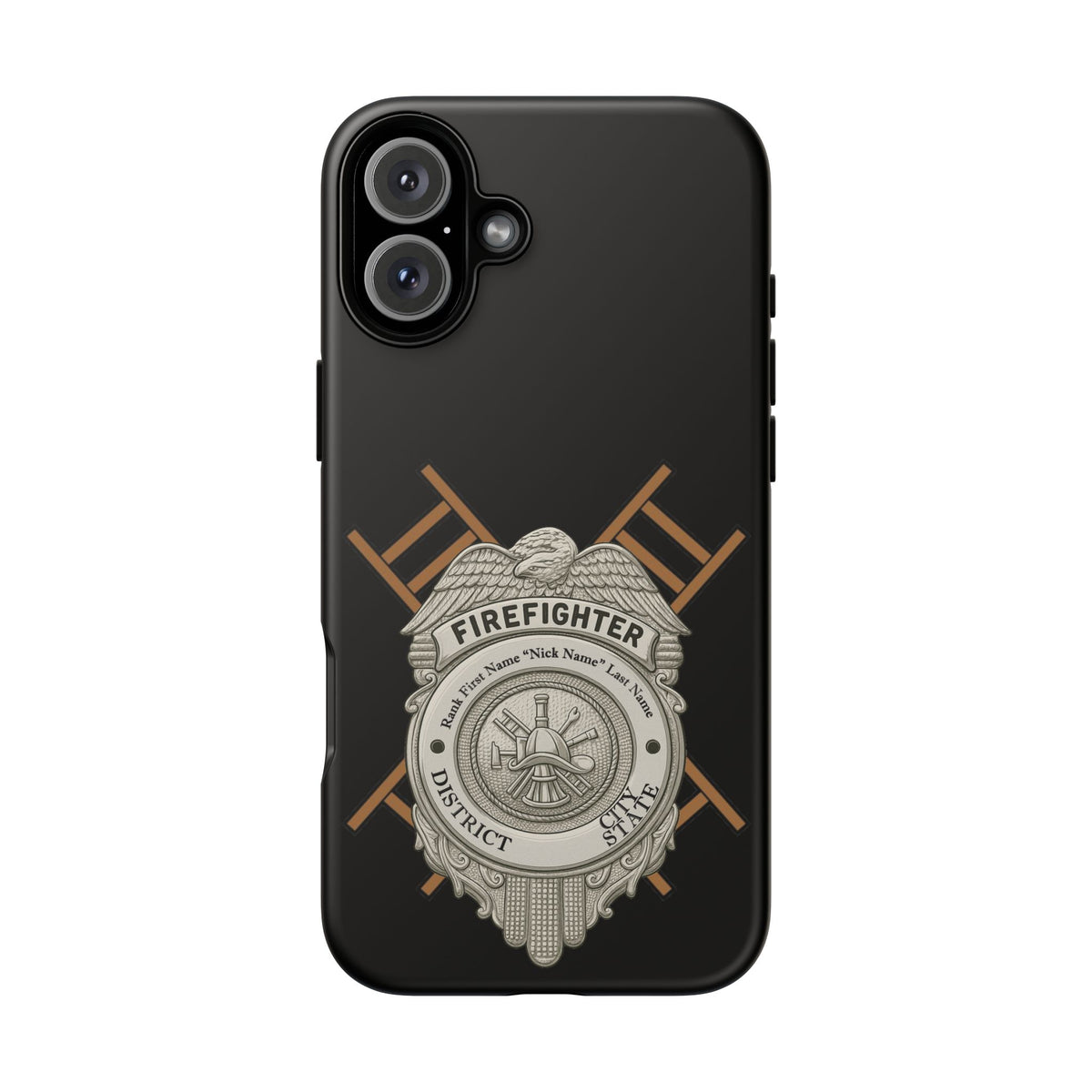 Firefighter Badge Tough Phone Case — Firefighter Helmet & Ladders Protective Case