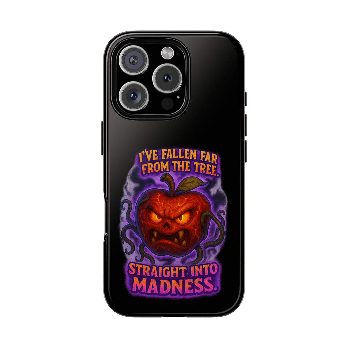 Phone Case — 'I've Fallen Far From the Tree, Straight Into Madness' Pumpkin Horror Design