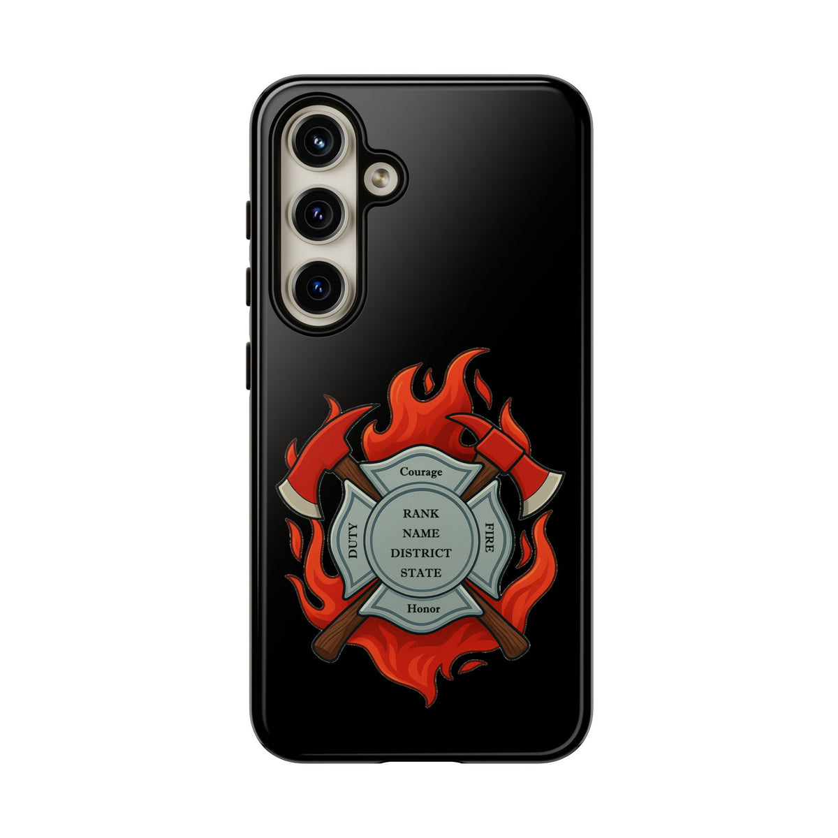 Firefighter Maltese Cross Phone Case — Custom Rank/Name/District Design