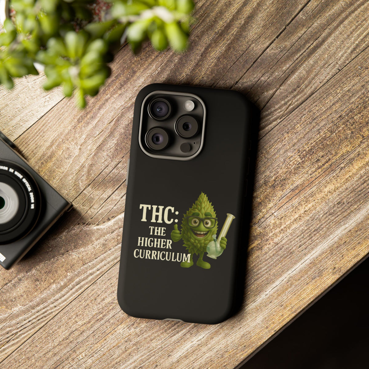 THC The Higher Curriculum Phone Case – Funny Cannabis Nug Cartoon iPhone Case