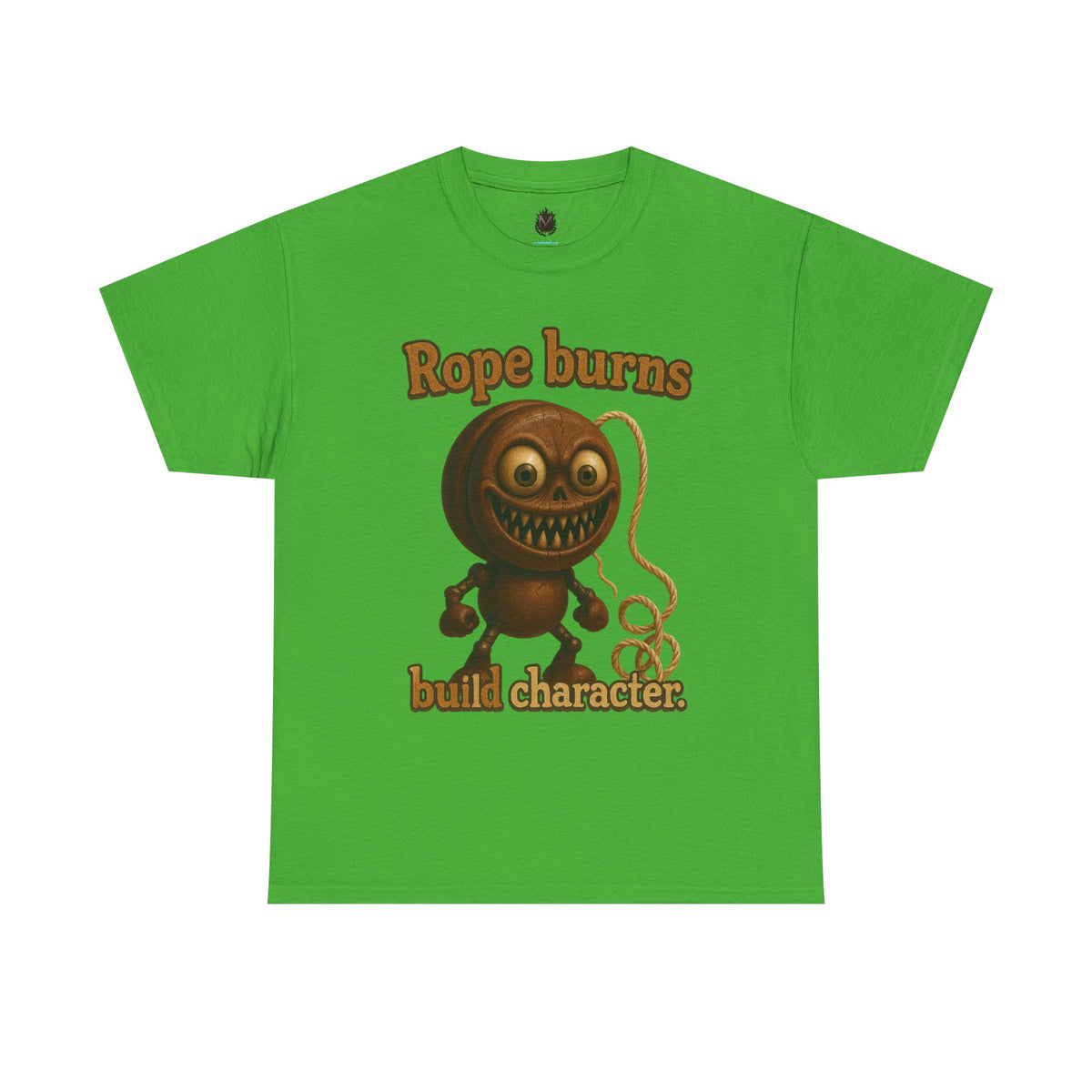 Rope Burns Built Character Tee | Creepy Smiling Doll Illustration