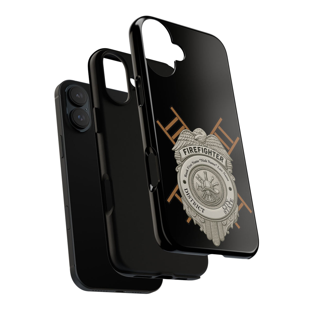 Firefighter Badge Tough Phone Case — Firefighter Helmet & Ladders Protective Case