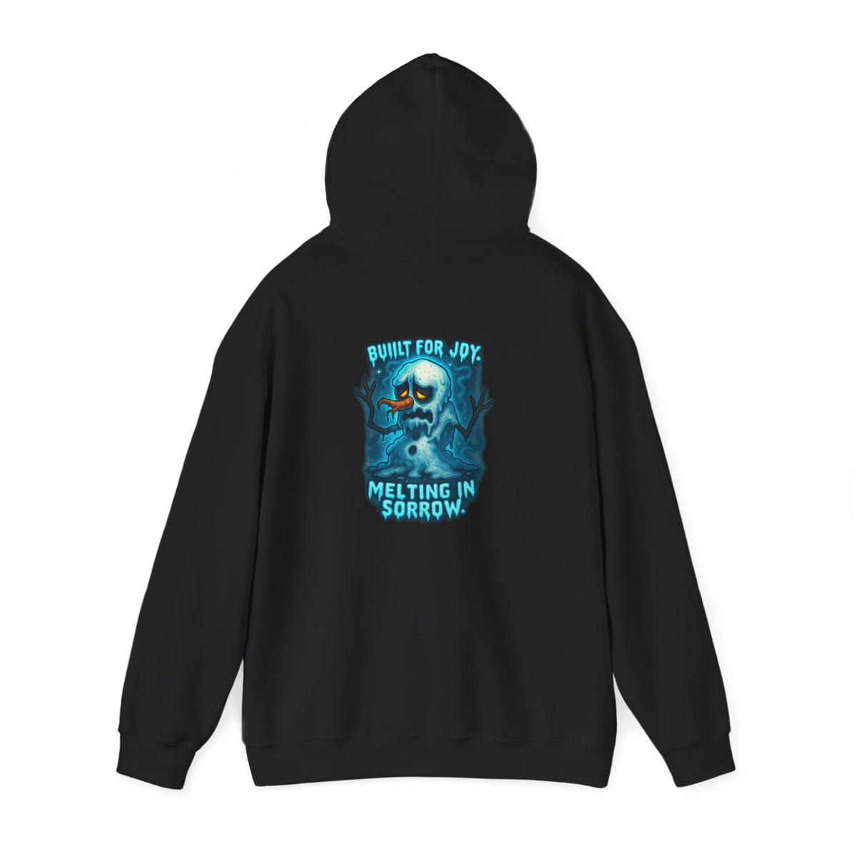 Melting in Sorrow Hoodie — Blue Melting Skull Graphic Pullover