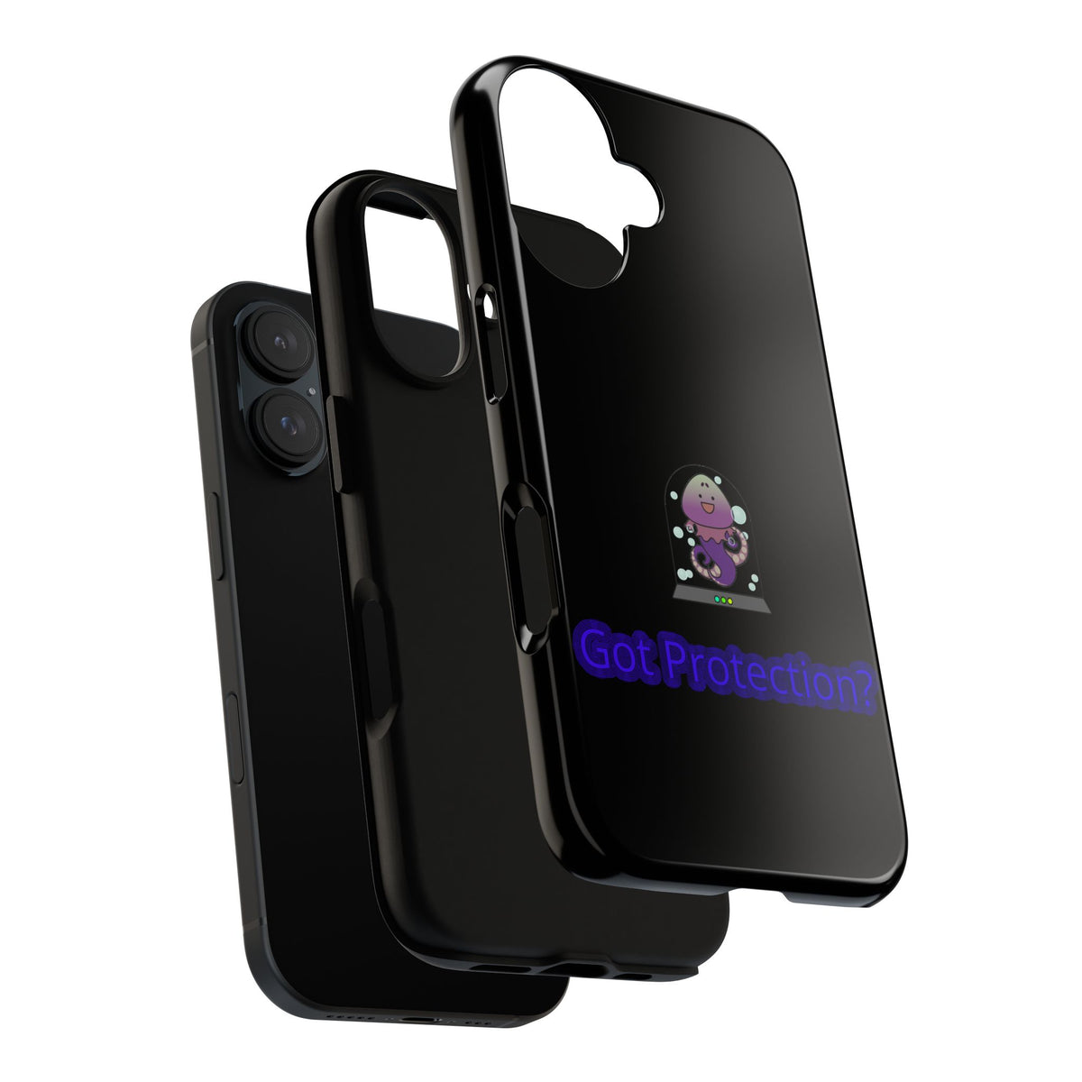 Phone Case — 'Got Protection?' Cute Purple Alien Anti-Shock Protective Cover