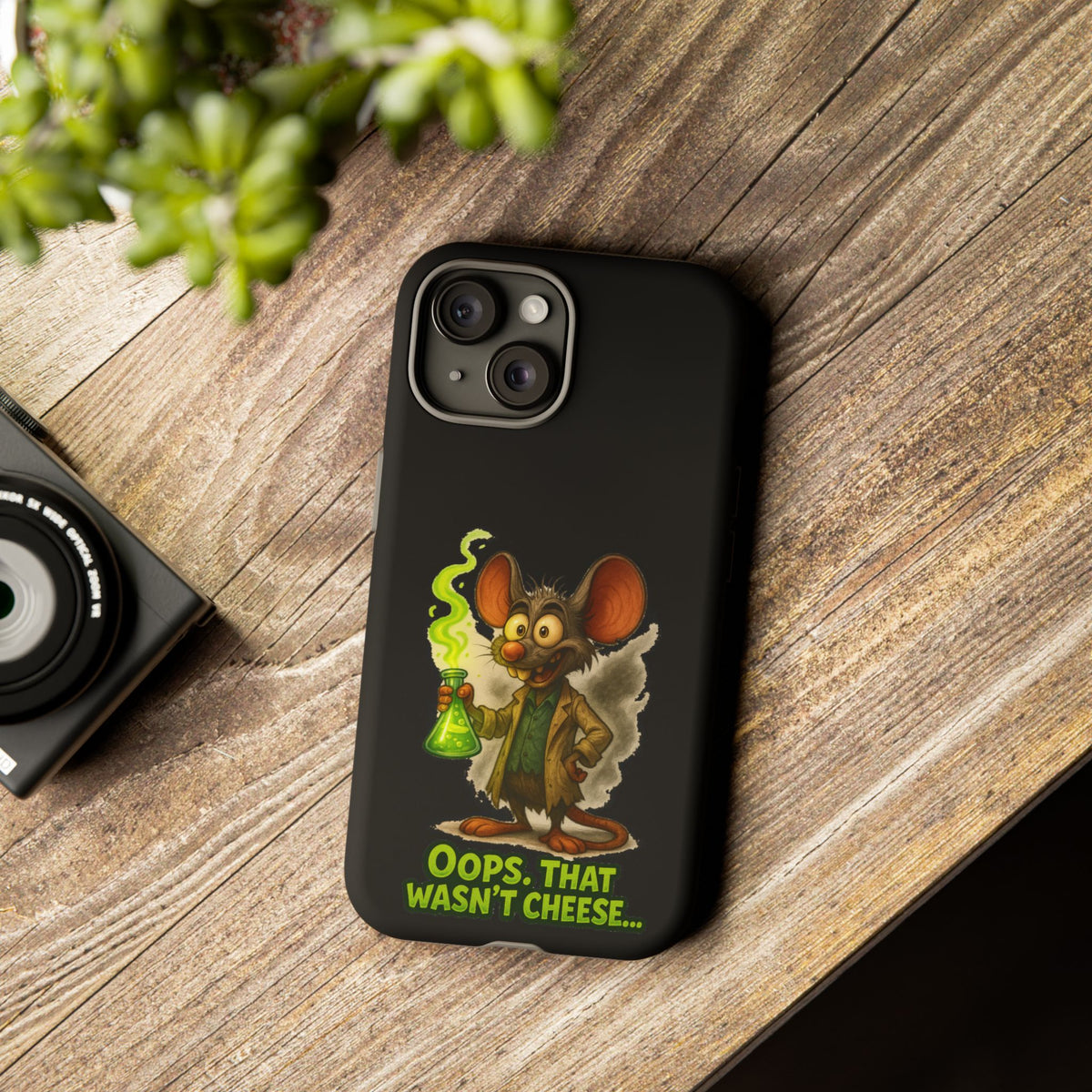 Phone Case — Funny Cartoon Rat "Oops That Wasn't Cheese" Protective Cover