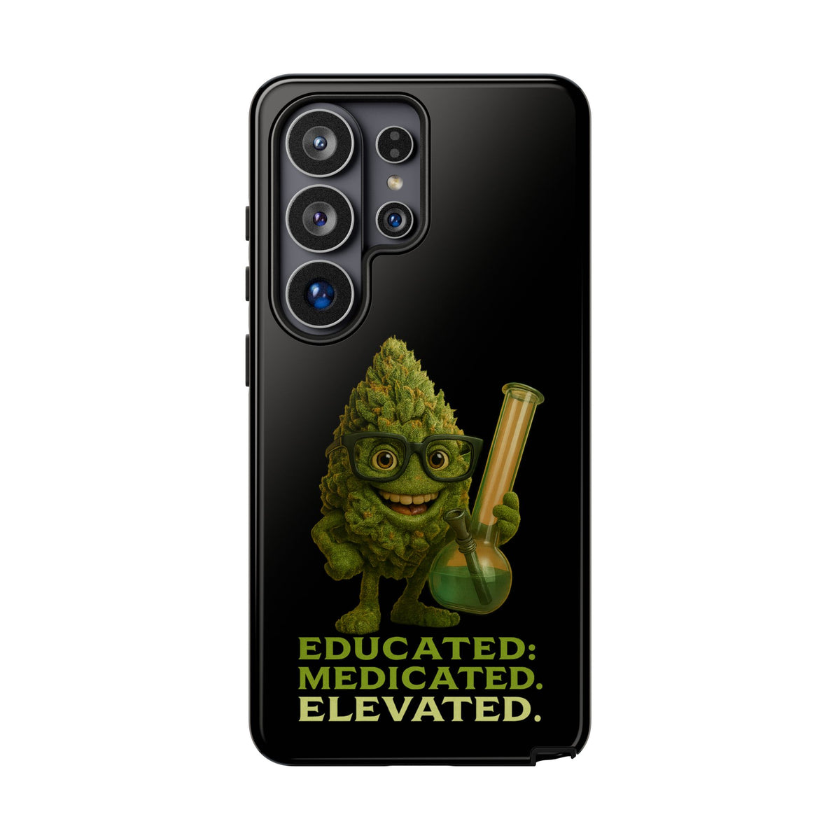 Phone Case — "Educated. Medicated. Elevated." Cute Bud Scientist Design