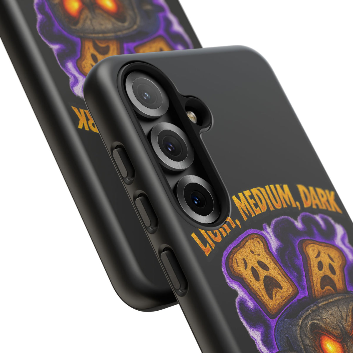 Phone Case — 'Light, Medium, Dark or Eternal Blackened Torment?' Spooky Toast & Toaster Horror Design