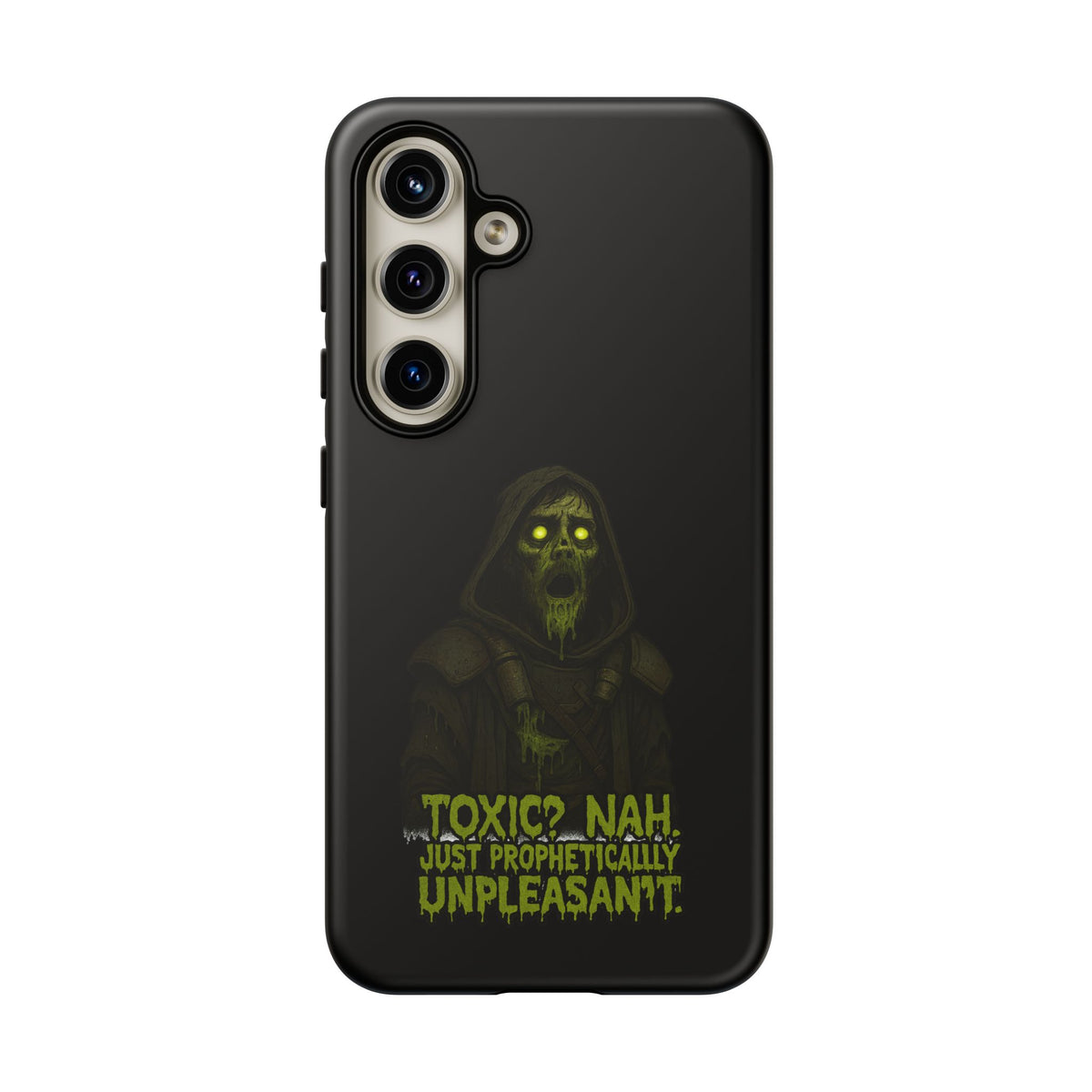 Phone Case — 'Toxic? Nah, Just Prophetically Unpleasant' Neon Grim Reaper Protective Cover
