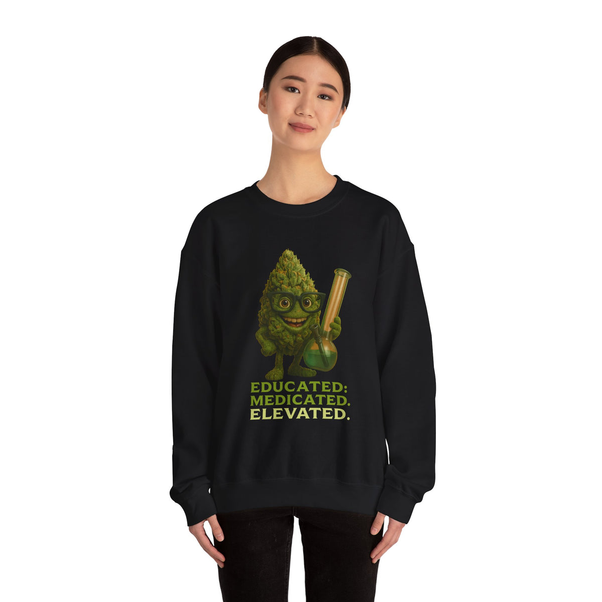 Educated. Medicated. Elevated. Crewneck Sweatshirt – Bud Edition