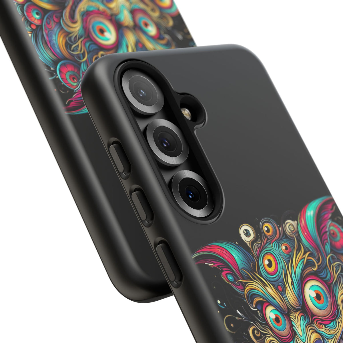 Psychedelic Mischief Phone Case — Colorful Grinning Monster Design