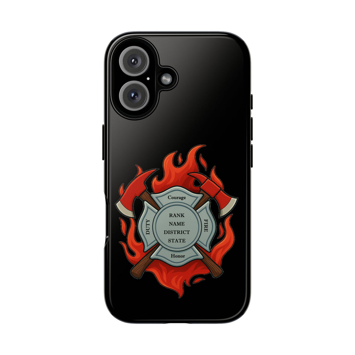 Firefighter Maltese Cross Phone Case — Custom Rank/Name/District Design