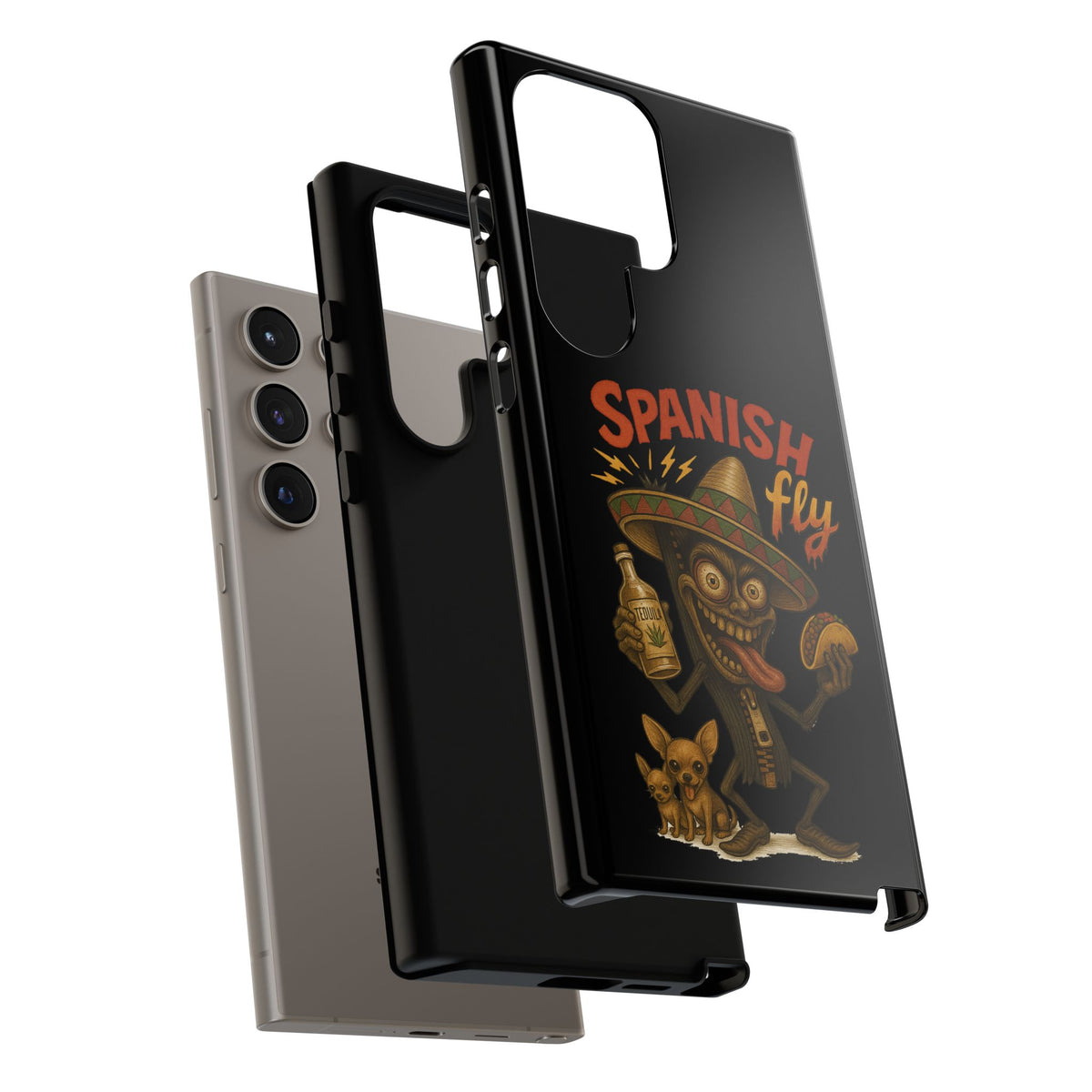 Spanish Fly Tough Phone Case — Retro Skull Sombrero Design