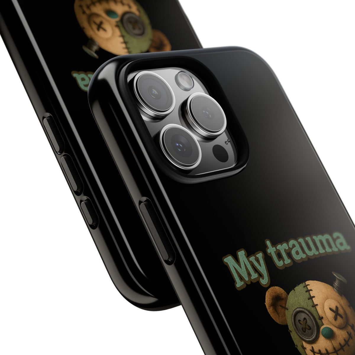 Phone Case — 'My Trauma Runs on AA Batteries' Creepy Voodoo Teddy Protective Cover
