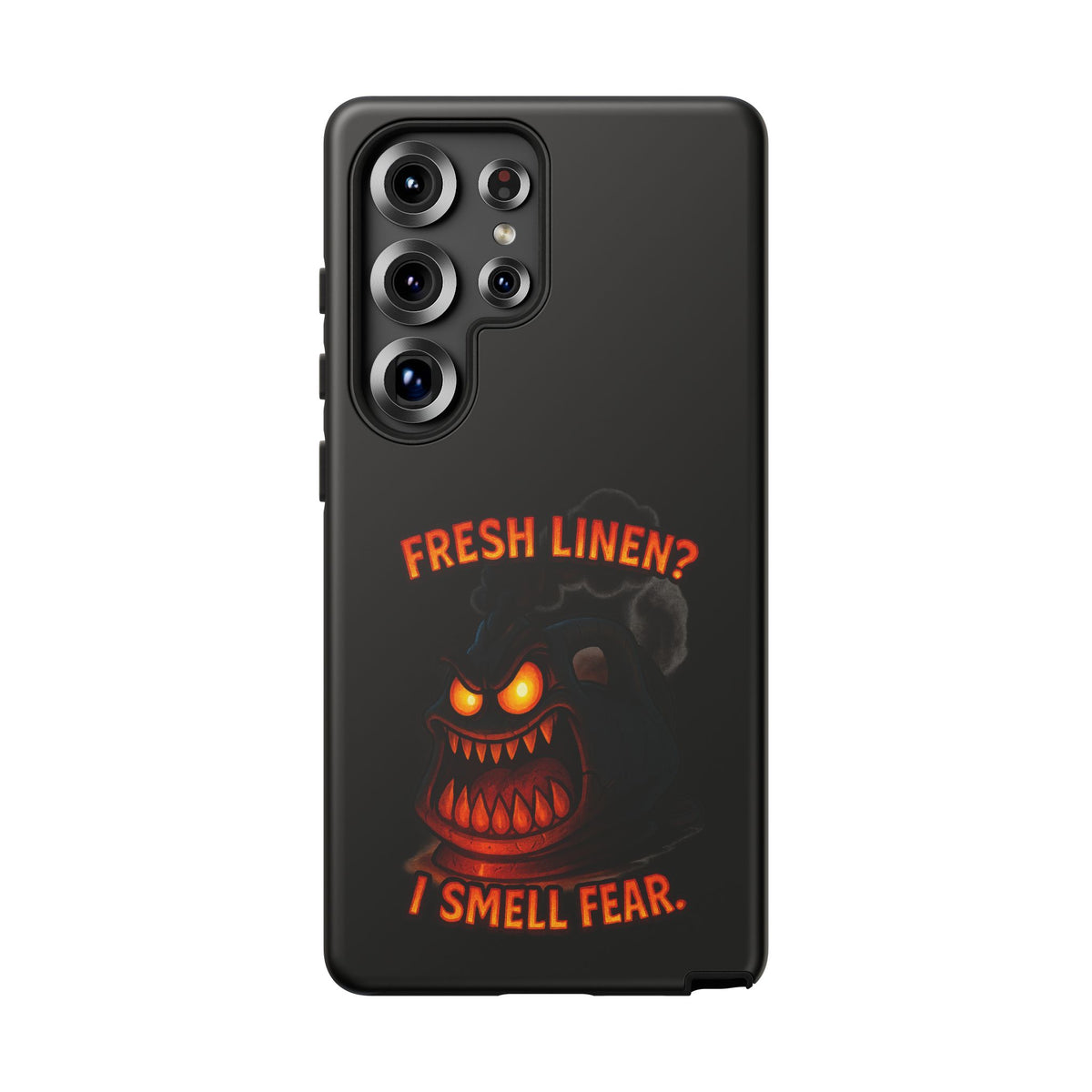 Phone Case — 'Fresh Linen? I Smell Fear.' Spooky Pumpkin Horror Protective Case