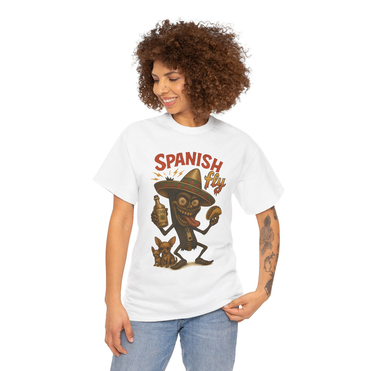 Spanish Fly – Tequila, Tacos & Trouble Tee