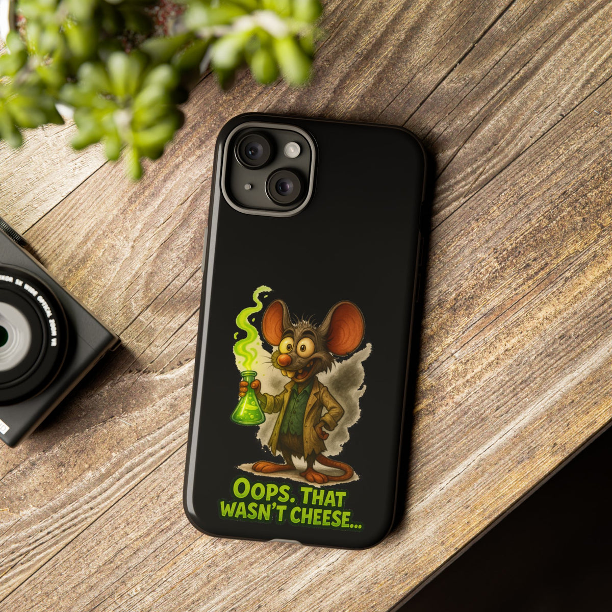 Phone Case — Funny Cartoon Rat "Oops That Wasn't Cheese" Protective Cover